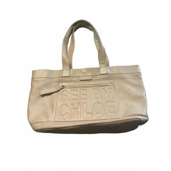 See by Chloé Beige Leather Tote Bag - Picture 3 of 11